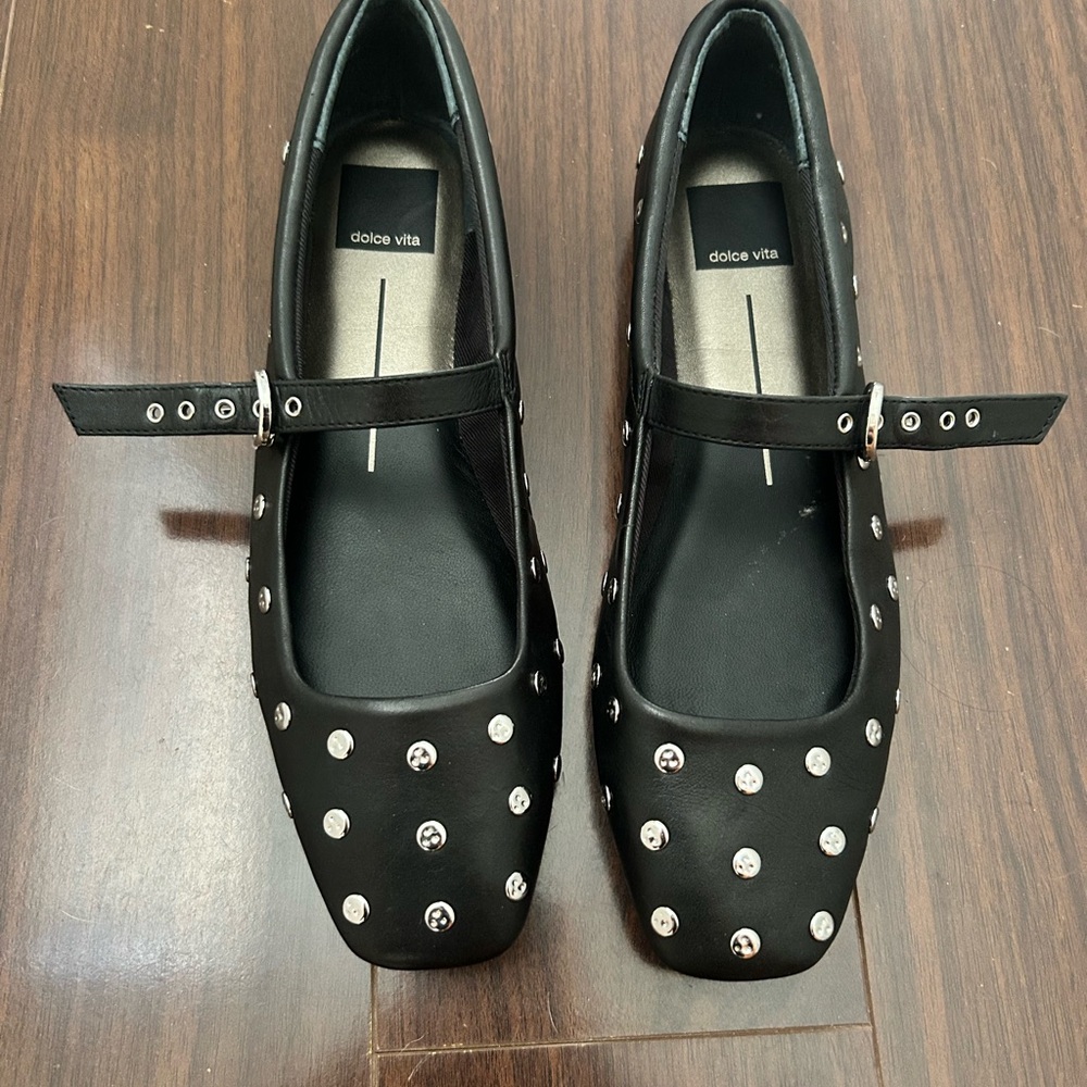 Dolce Vita Black Studded Flats